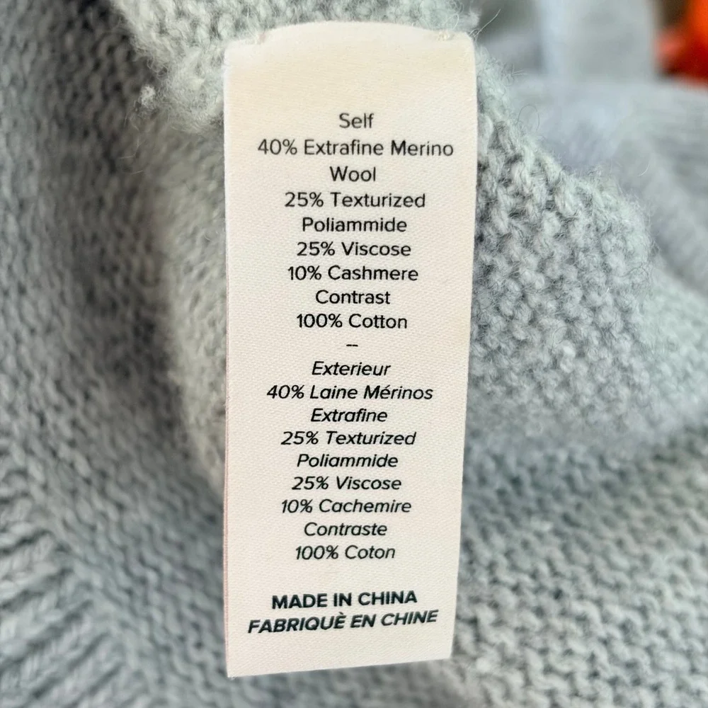 Cinq a Sept Wool Cashmere Sweater Dress Medium Gray Ruffle Hem Knit Luxury